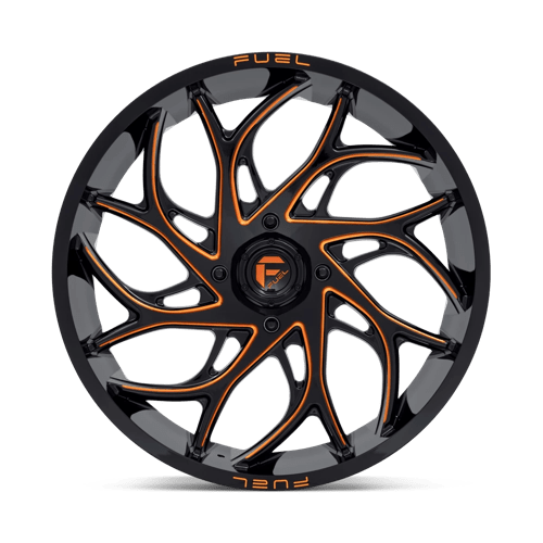 Fuel Offroad D780 RUNNER UTV Gloss Black Milled Orange 24x7 +13 4x156mm 132mm - Wheelwiz