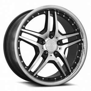 MRR RW2 Black w/ Stainless Lip 18x8 +25 5x112mm 66.6mm