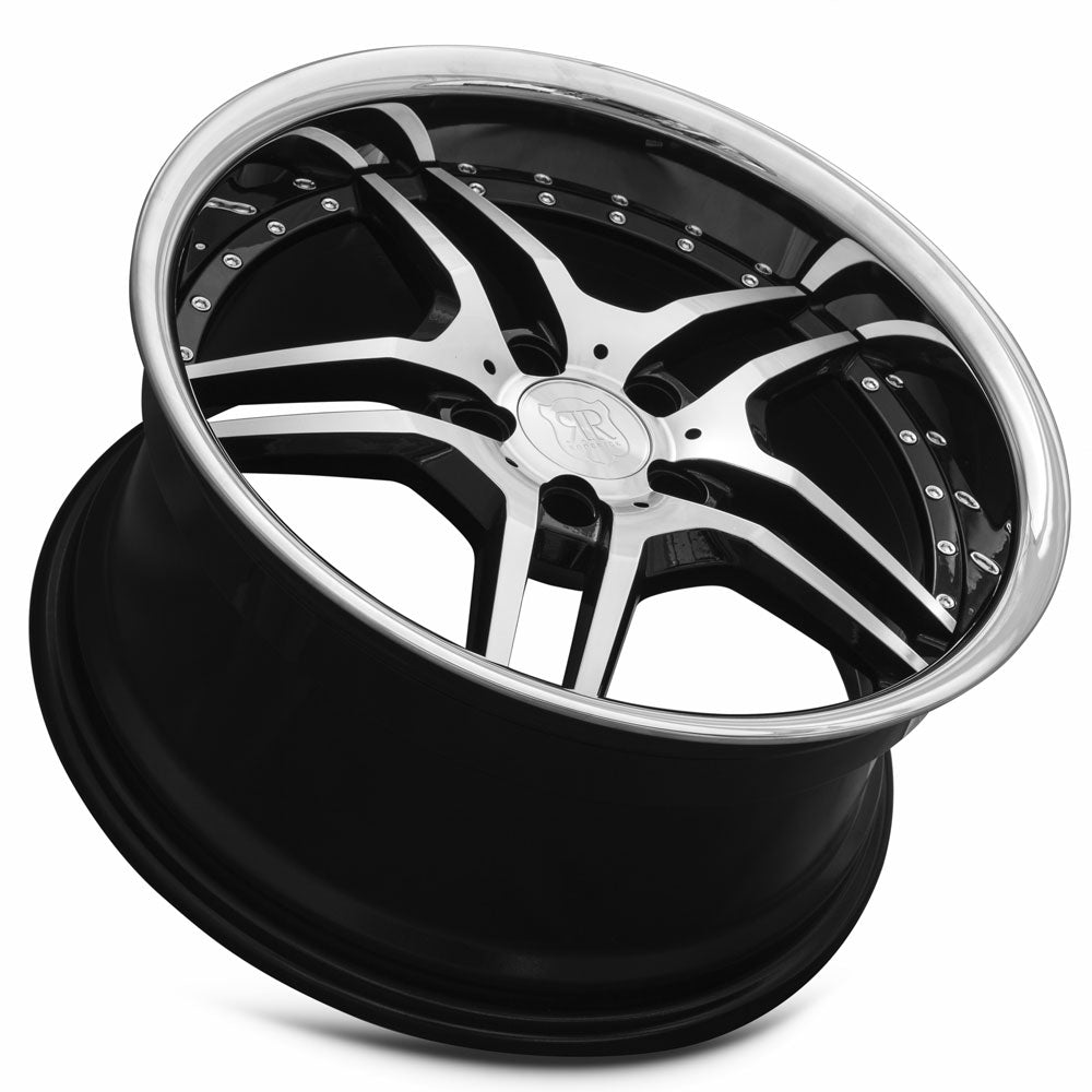 MRR RW2 Black w/ Stainless Lip 19x9.5 +40 5x112mm 66.6mm