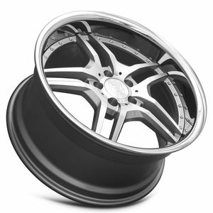 MRR RW2 Silver Machine Face Chrome Lip 18x9 +40 5x114.3mm 73.1mm - WheelWiz