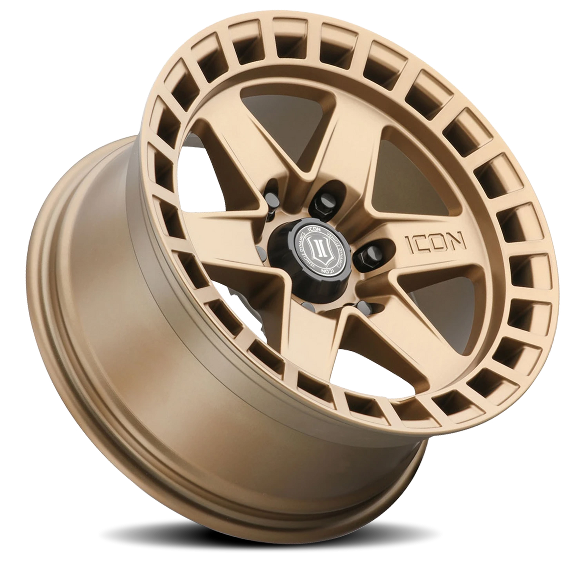 Icon Alloys Raider Satin Satin Brass 17x8.5 0 6x120mm 67mm