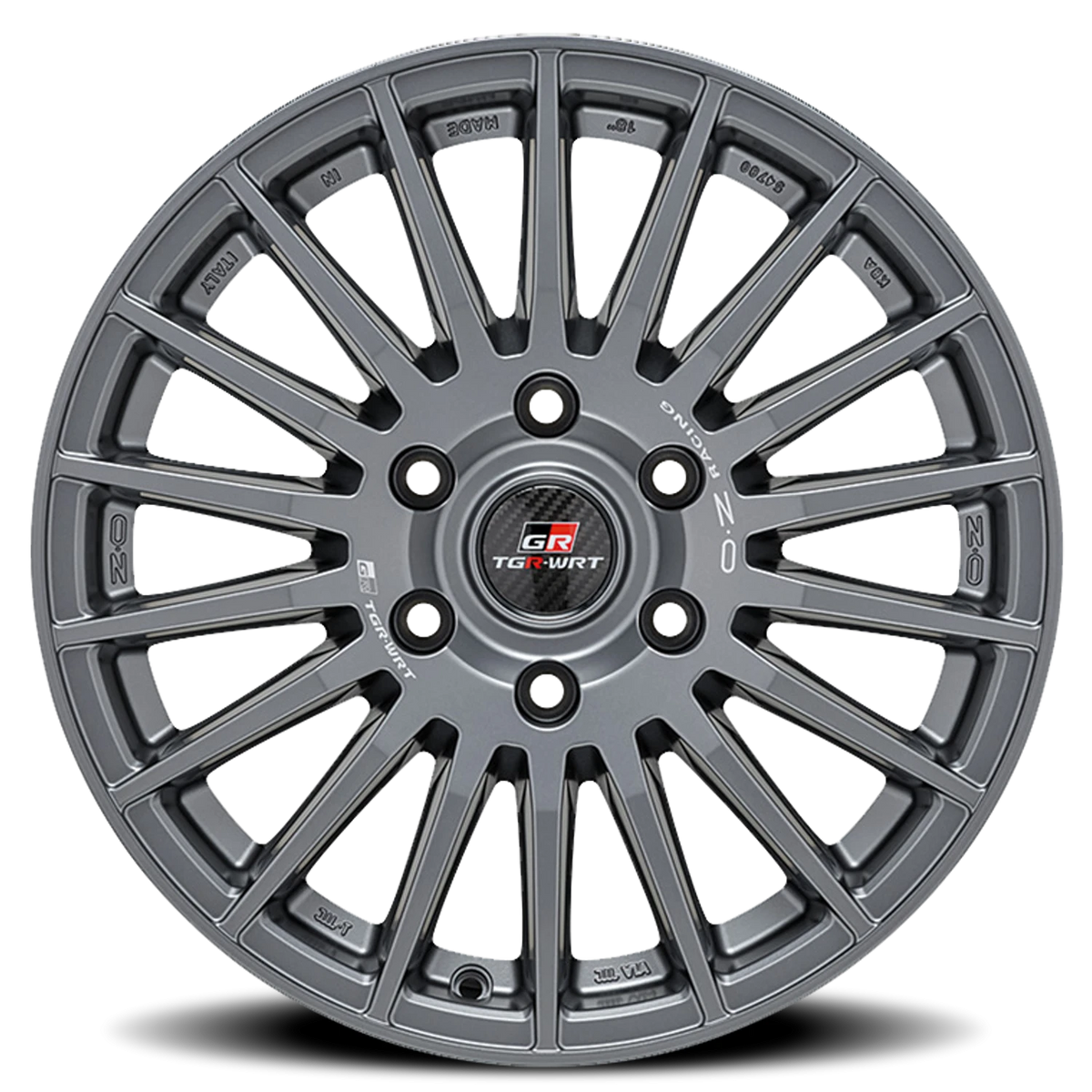 OZ Racing Rally Desert TGR WRT Matte Graphite W/ Silver Lettering 18x8 +50 6x139.7mm 95.1mm
