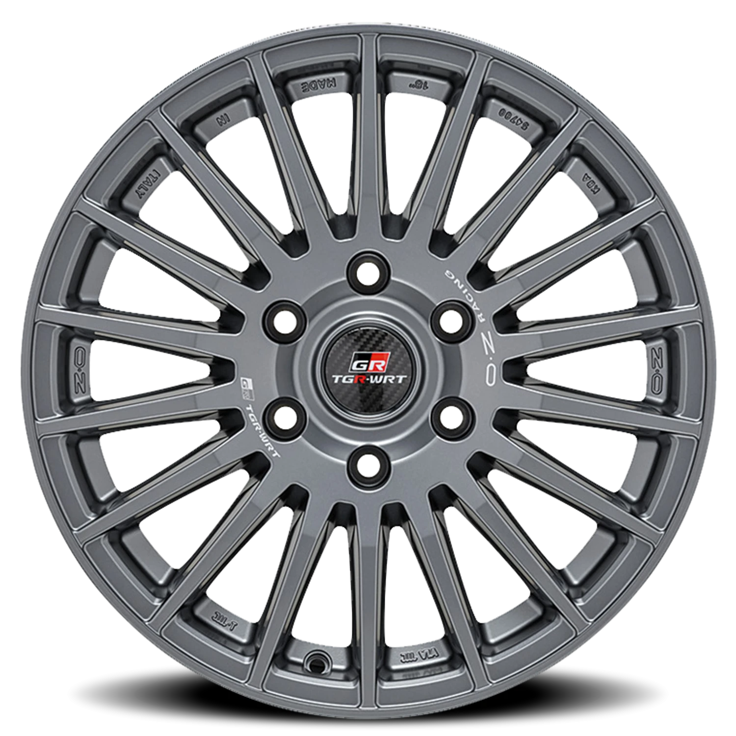 OZ Racing Rally Desert TGR WRT Matte Graphite W/ Silver Lettering 18x8 +50 6x139.7mm 95.1mm - Wheelwiz