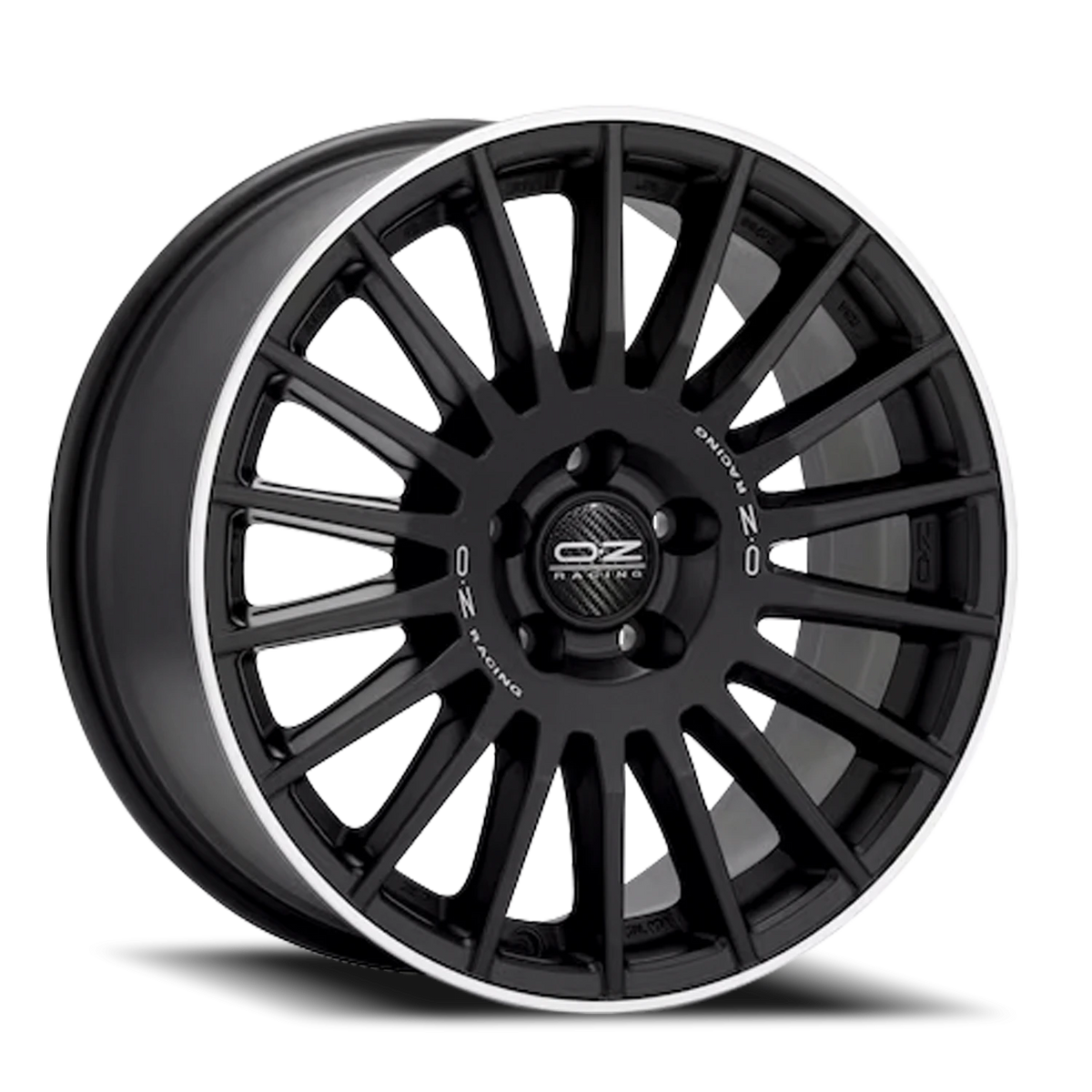OZ Racing Rally Desert Matte Black W/ Silver Lettering-Diamond Lip 18x8 +35 5x108mm 75mm