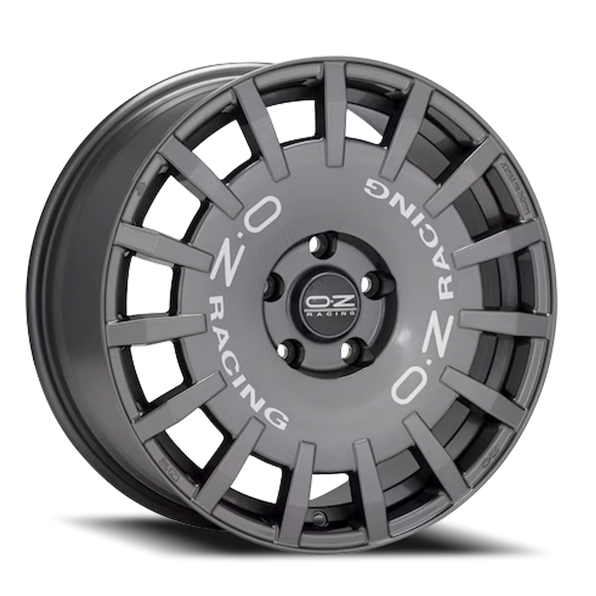 OZ Racing Rally Racing Gloss Dark Graphite W/ Silver Lettering 18x8 +45 5x108mm 75mm - Wheelwiz