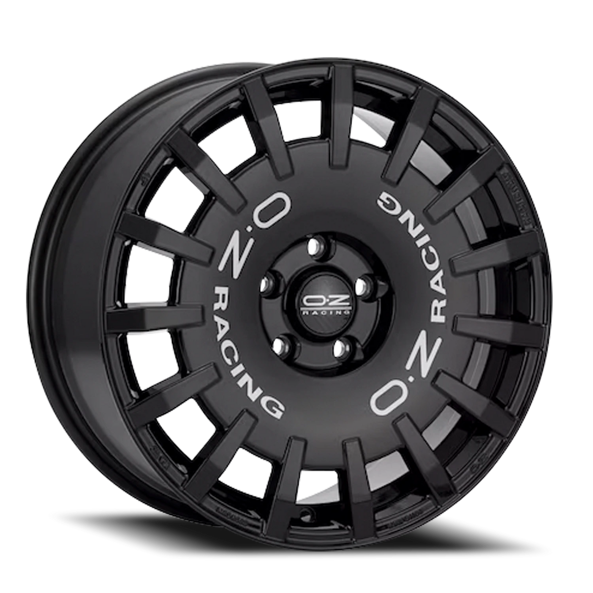 OZ Racing Rally Racing Gloss Black W/ Silver Lettering 18x8 +45 5x114.3mm 75mm - Wheelwiz