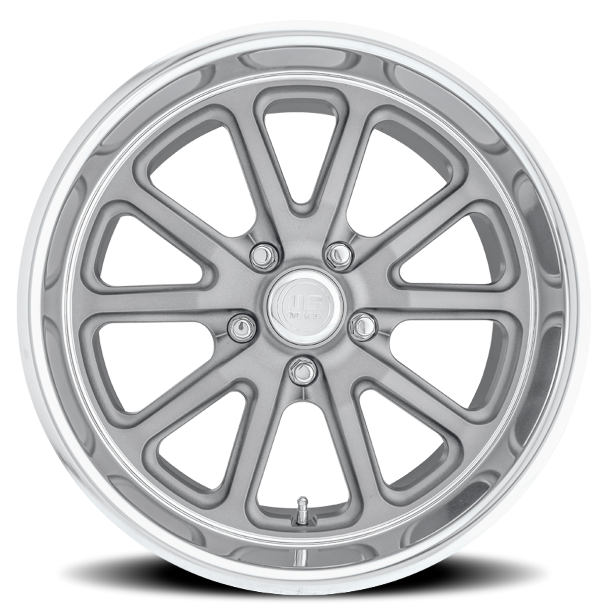 US MAG U111 RAMBLER Matte Gun Metal Machined 20x10.5 +30 5x120mm 72.6mm - Wheelwiz