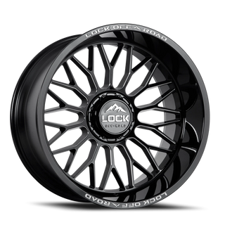 Lock Offroad Rampage Gloss Black W/ Milling 20x10 -18 5x127|5x139.7mm 87.1mm