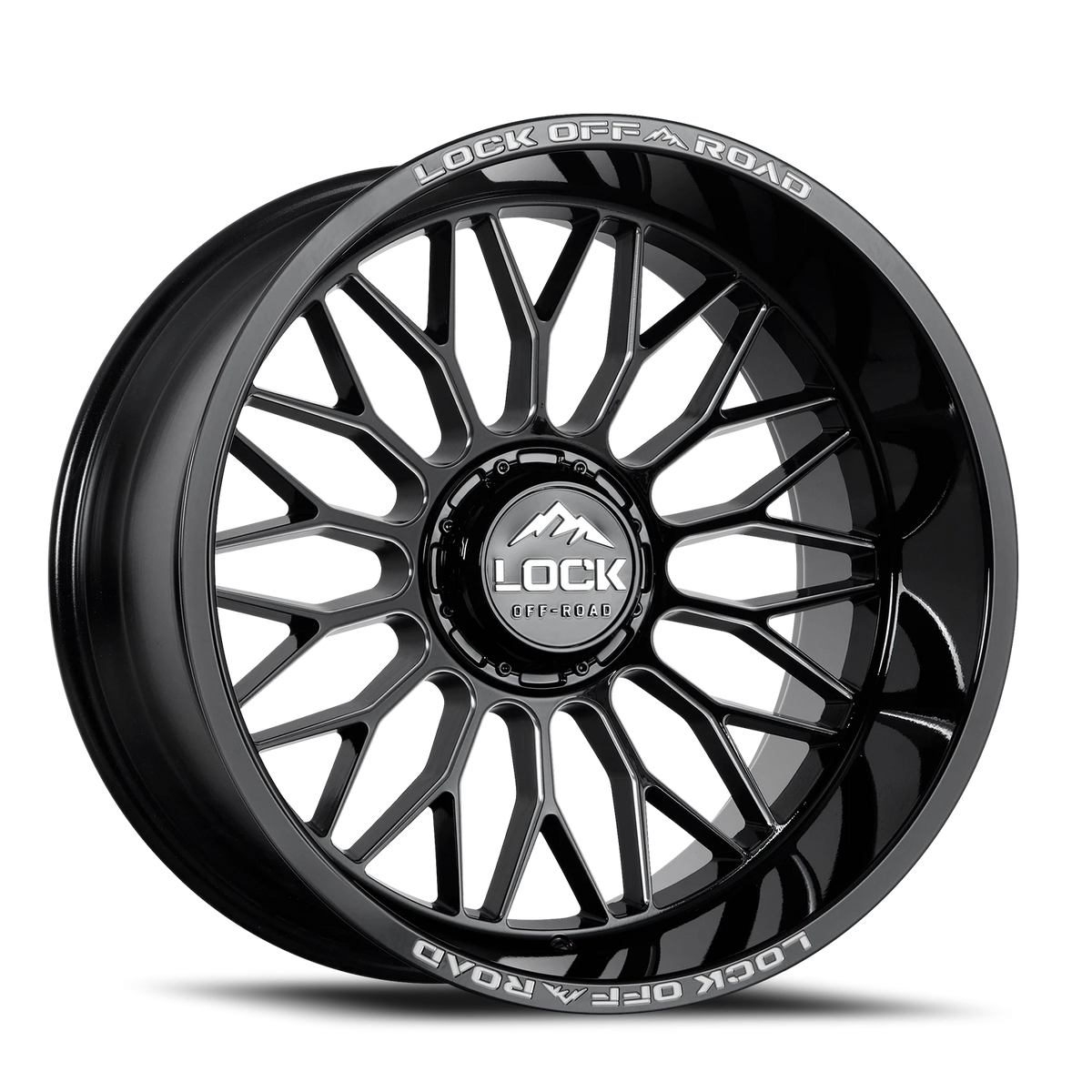 Lock Offroad Rampage Gloss Black W/ Milling 22x10 -18 5x127|5x139.7mm 87.1mm