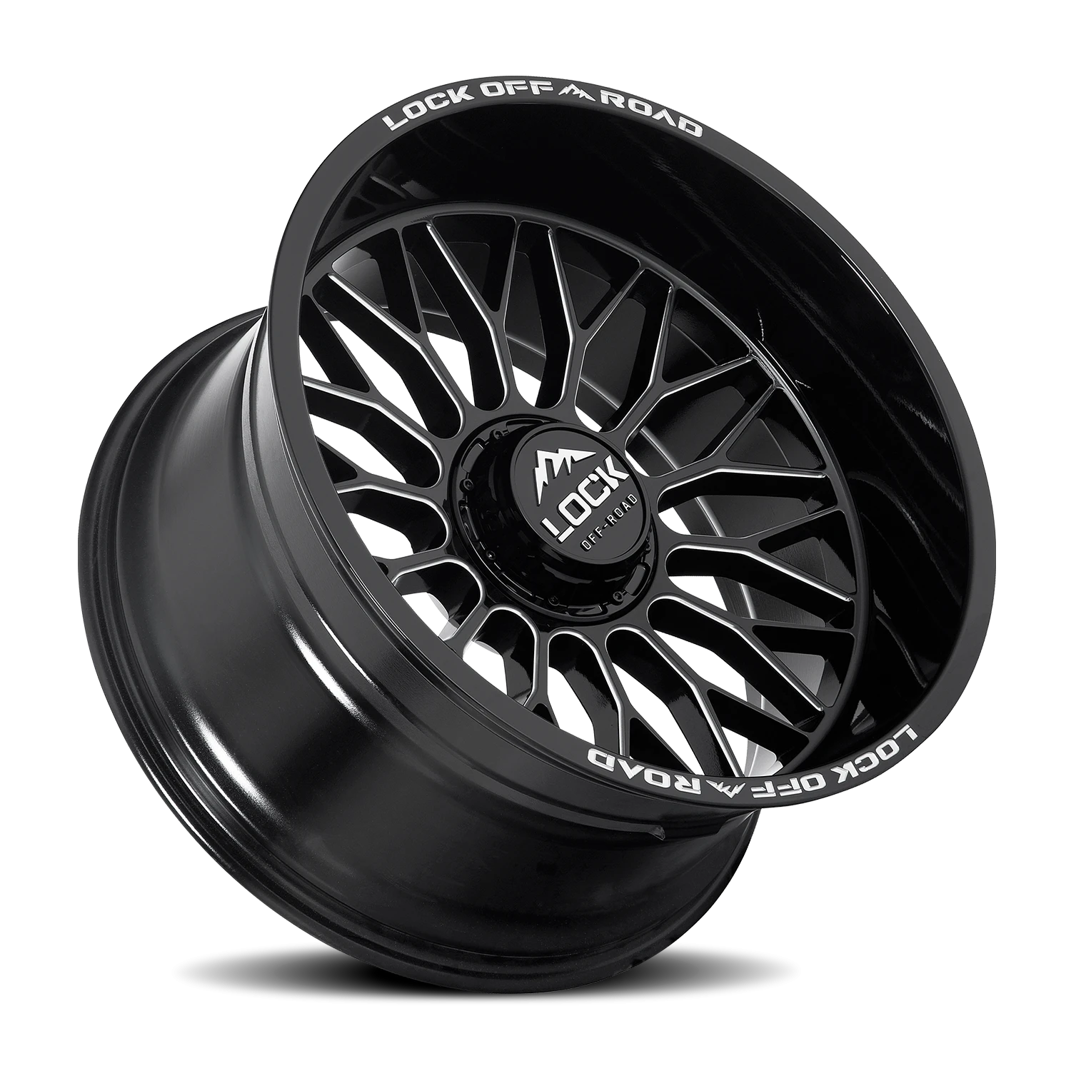 Lock Offroad Rampage Gloss Black W/ Milling 22x10 -18 5x127|5x139.7mm 87.1mm - Wheelwiz