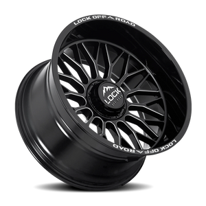 Lock Offroad Rampage Gloss Black W/ Milling 22x12 -44 5x127|5x139.7mm 87.1mm