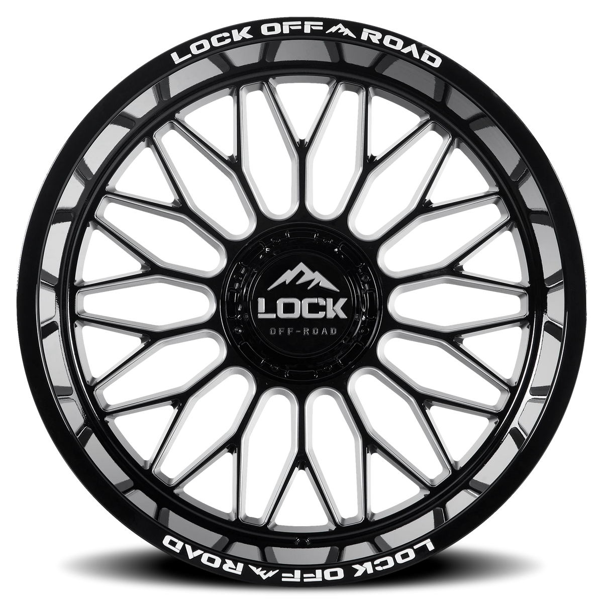 Lock Offroad Rampage Gloss Black W/ Milling 22x10 -18 5x127|5x139.7mm 87.1mm