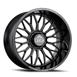 Lock Offroad Rampage Gloss Black W/ Milling 20x9 +1 8x180mm 124.3mm