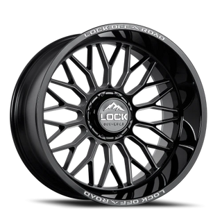 Lock Offroad Rampage Gloss Black W/ Milling 22x12 -44 8x180mm 124.3mm
