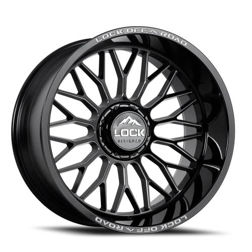 Lock Offroad Rampage Gloss Black W/ Milling 20x9 +1 8x165.1mm 125.2mm