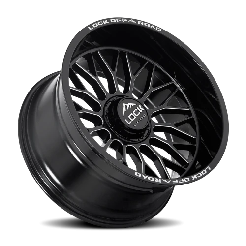 Lock Offroad Rampage Gloss Black W/ Milling 20x10 -18 8x180mm 124.3mm