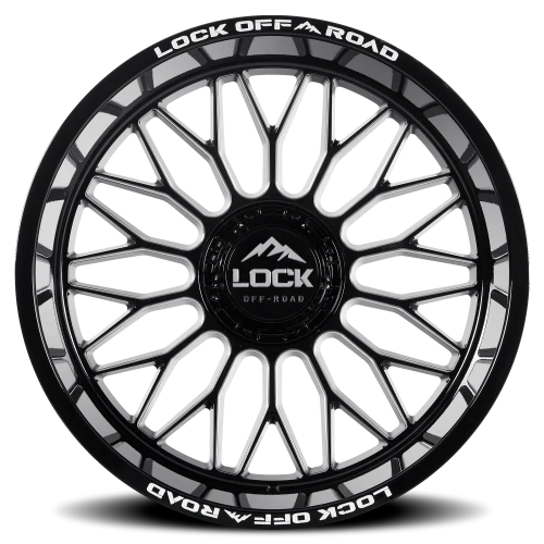 Lock Offroad Rampage Gloss Black W/ Milling 22x12 -44 8x170mm 125.2mm
