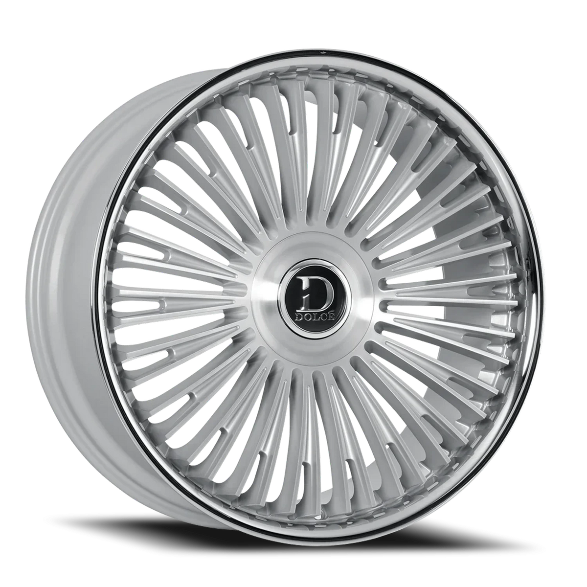 Dolce Luxury Razzo Gloss Silver W/ Brushed Face-Stainless Lip 24x10 +25 6x135|6x139.7mm 106.2mm