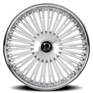 Dolce Luxury Razzo Gloss Silver W/ Brushed Face-Stainless Lip 24x10 +25 6x139.7mm 66.6mm