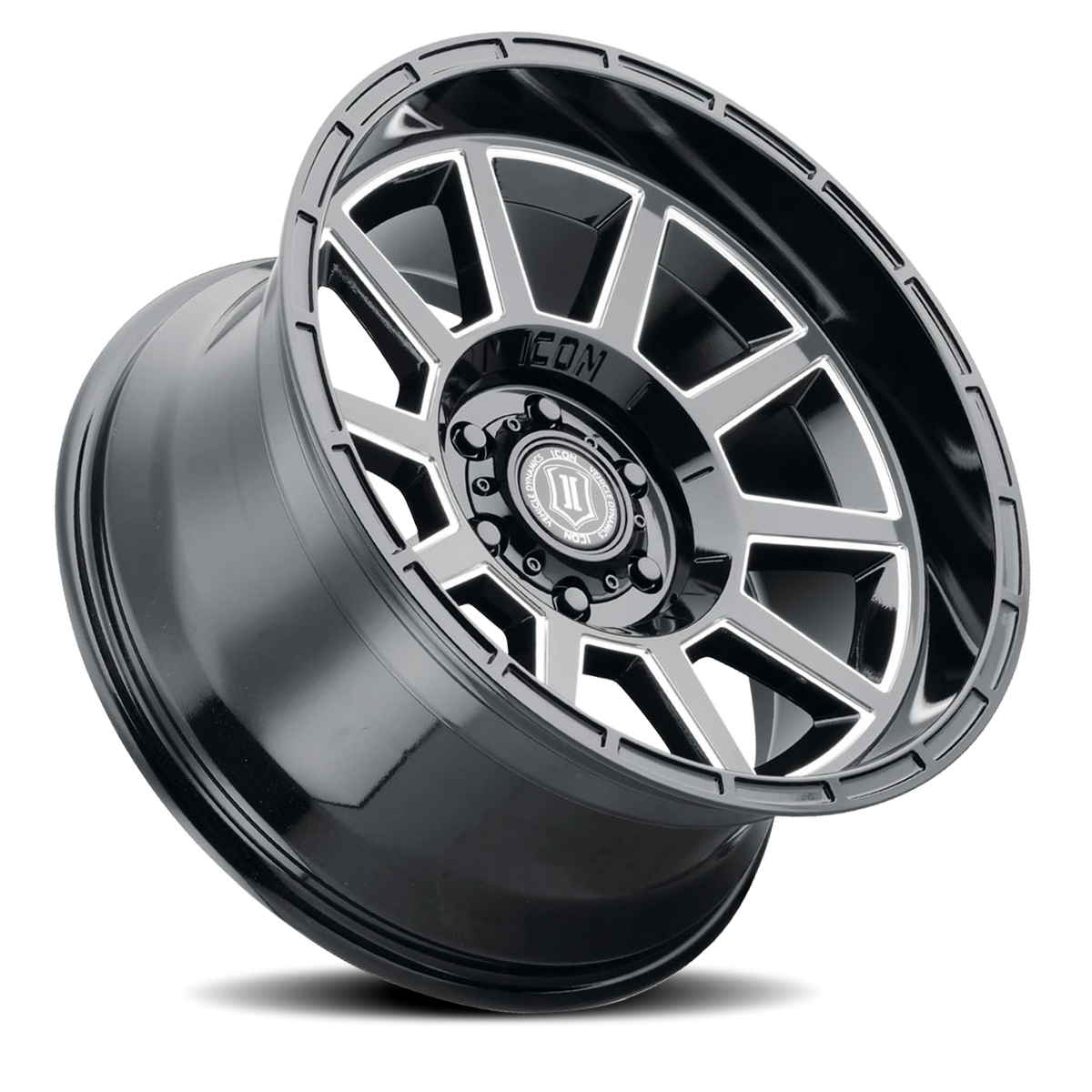 Icon Alloys Recoil Gloss Black W/ Milled Windows 20x10 -24 6x139.7mm 106.1mm