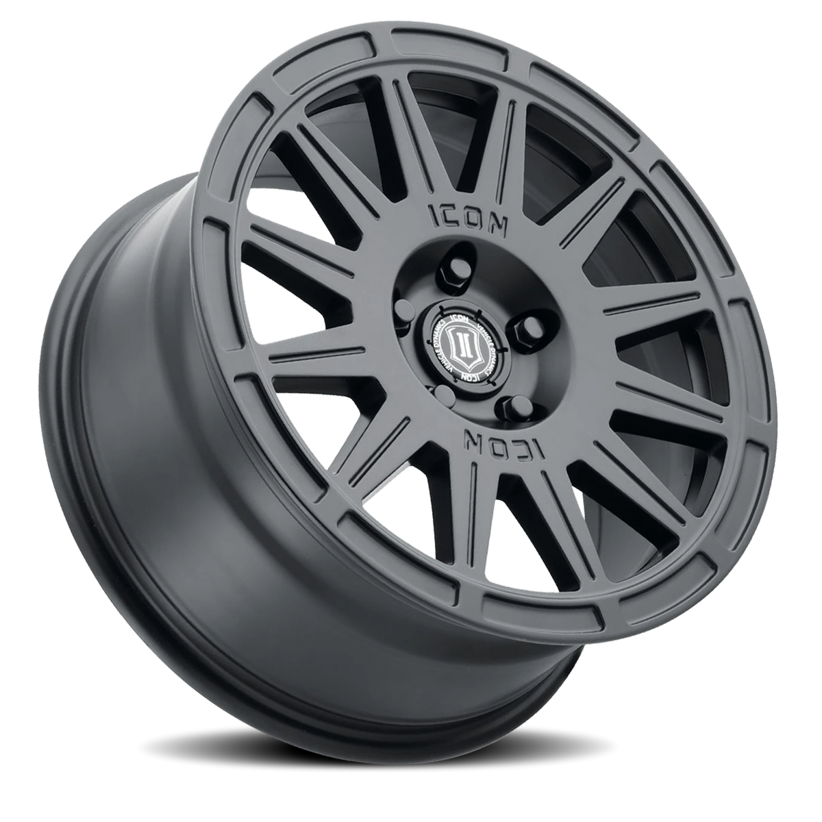 Icon Alloys Ricochet Satin Black 17x8 +38 5x100mm 56.1mm