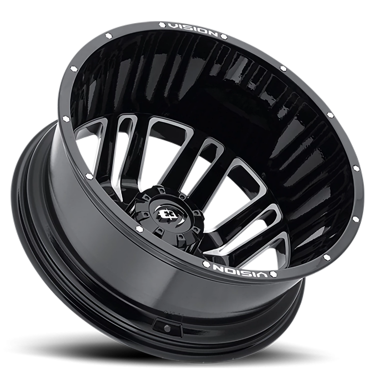 Vision Wheel 401 Gloss Black Machined Face 20x8.25 -145 8x165.1mm 116.8mm - Wheelwiz