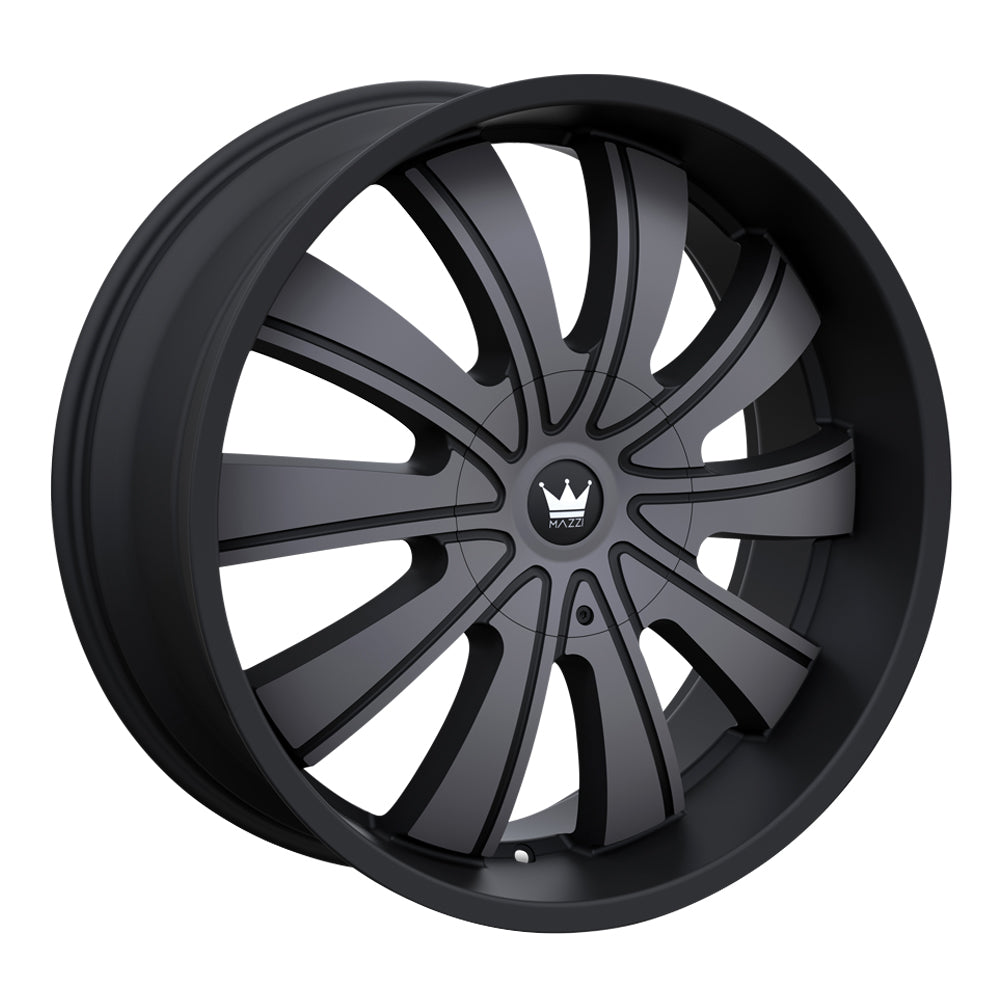 Mazzi ROLLA Matte black machined with dark 22x9.5 +18 5x115|5x139.7mm 87mm