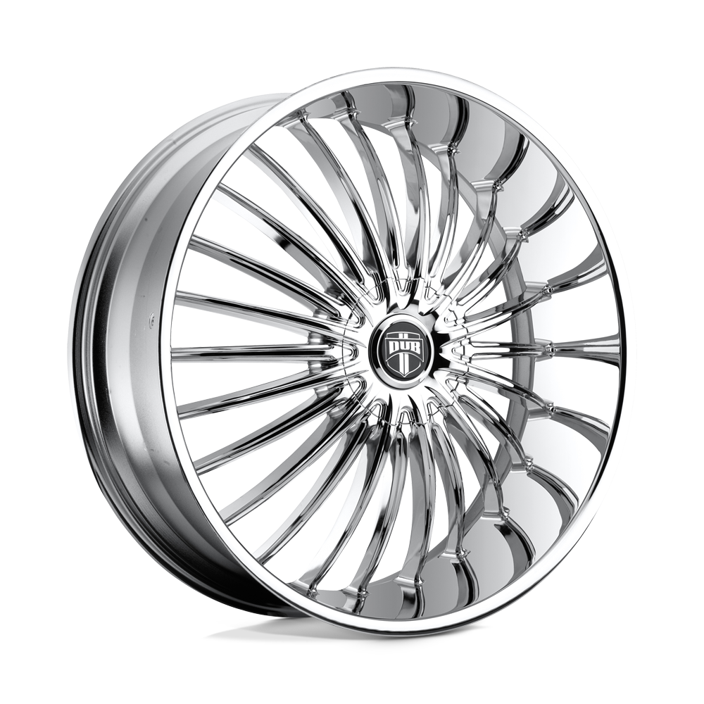 DUB S140 SUAVE Chrome Plated 28x10 +30 6x135|6x139.7mm 87.1mm - WheelWiz