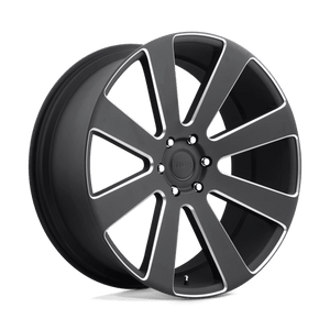 DUB S187 8-BALL Matte Black Milled 24x10 +30 6x135mm 87.1mm - Wheelwiz
