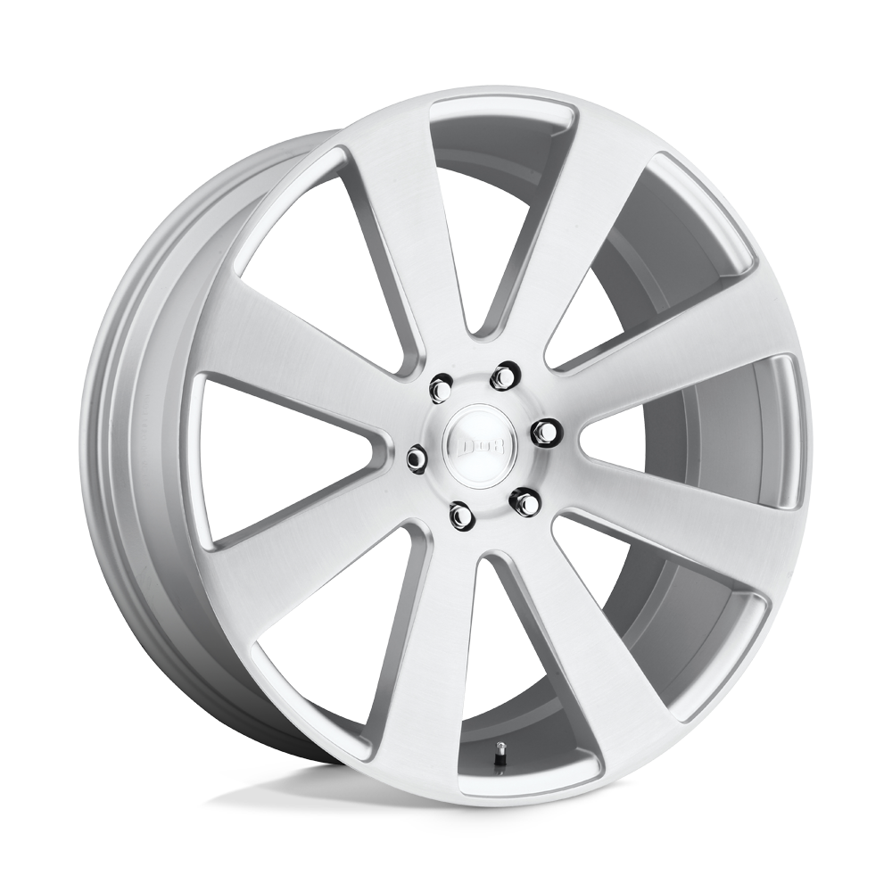 DUB S213 8-BALL Gloss Silver Brushed 22x9.5 +30 6x139.7mm 78.1mm - WheelWiz