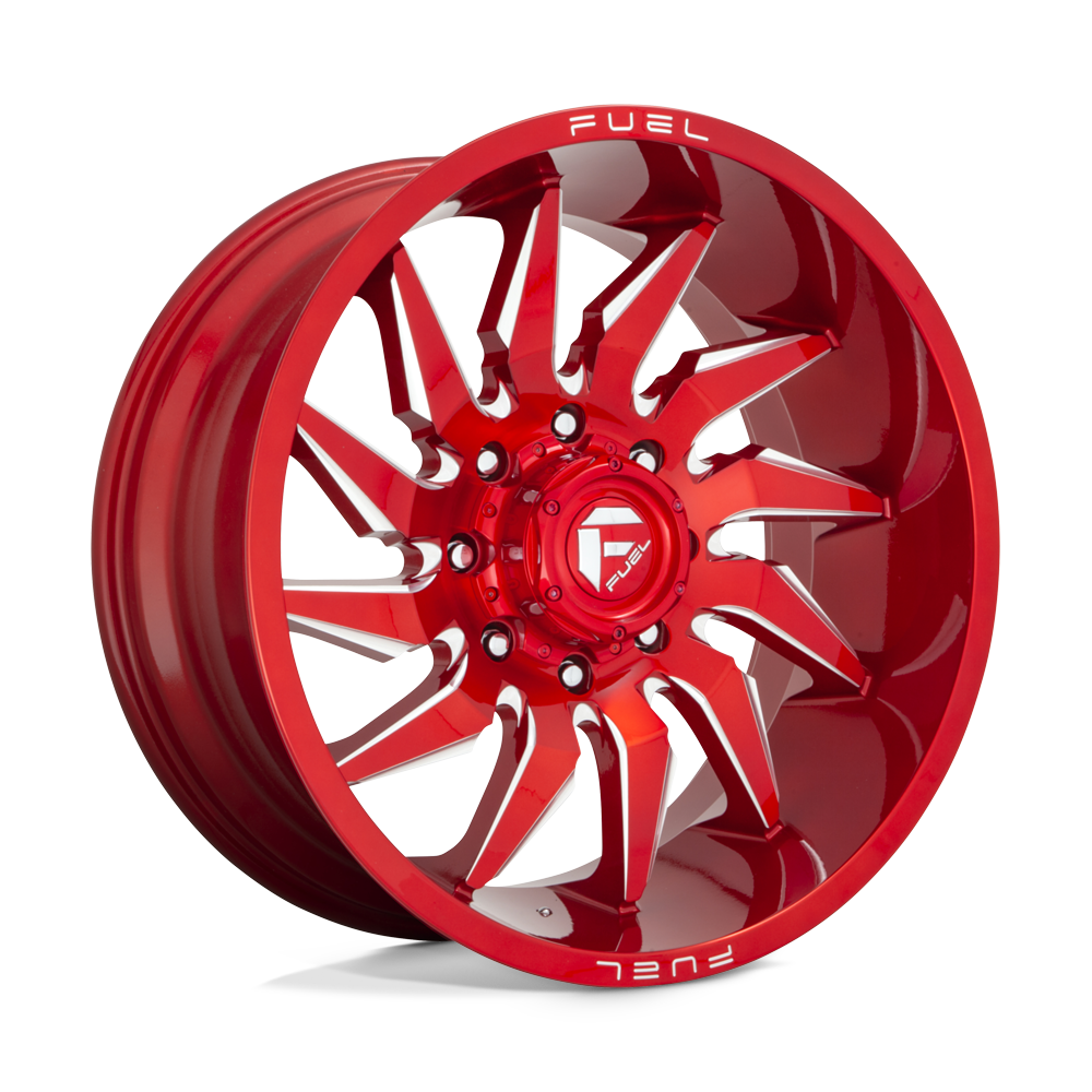 Fuel Offroad D745 SABER Candy Red Milled 24x12 -44 8x180mm 124.2mm - WheelWiz