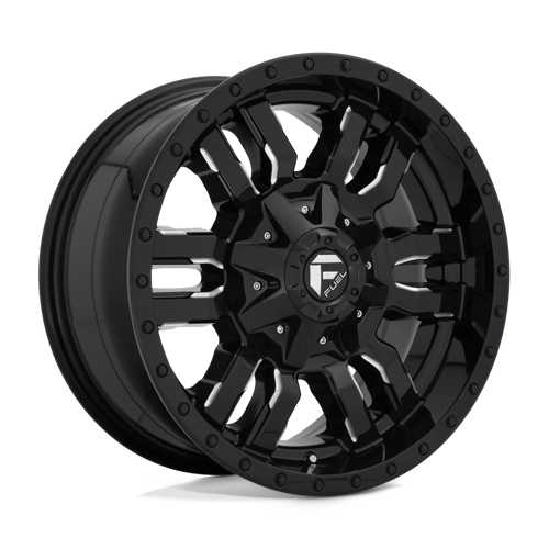 Fuel Offroad D595 SLEDGE Gloss Black Milled 18x9 +20 8x180mm 124.2mm - Wheelwiz