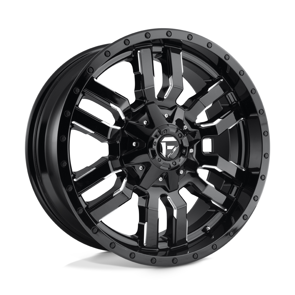 Fuel Offroad D595 SLEDGE Gloss Black Milled 20x9 +20 5x127|5x139.7mm 87.1mm - WheelWiz