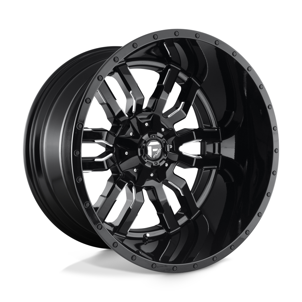 Fuel Offroad D595 SLEDGE Gloss Black Milled 24x14 -75 8x165.1mm 125.1mm - WheelWiz
