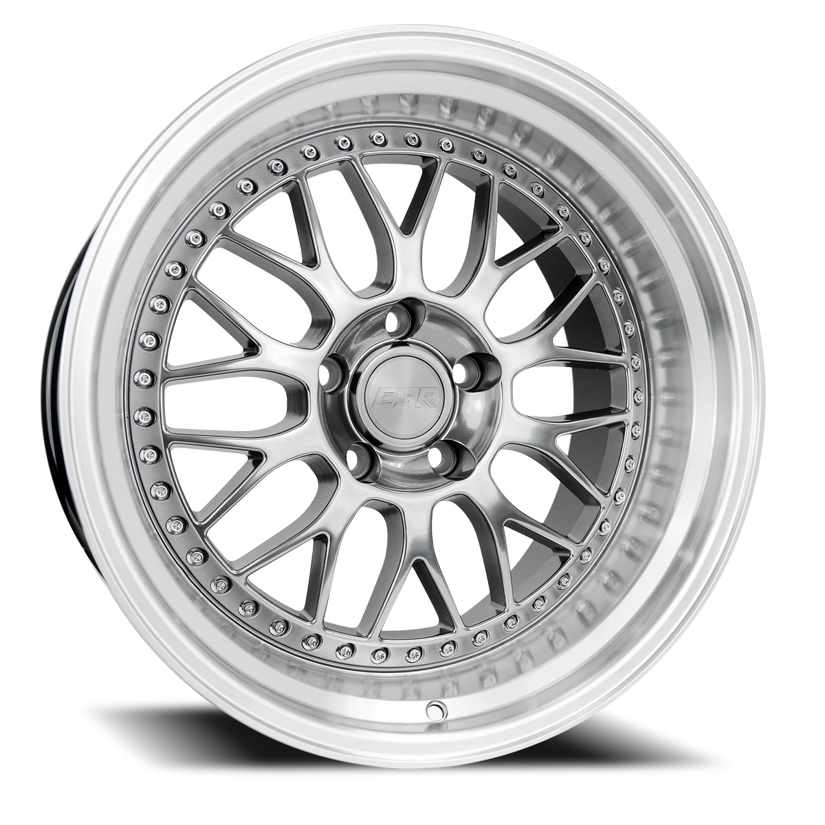 ESR Wheels SR Series SR01 Hyper Black W/ Machined Lip 17x8.5 +30 5x108mm 73.1mm - Wheelwiz