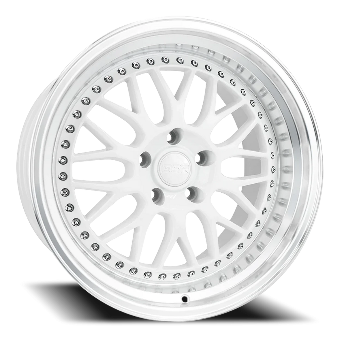 ESR Wheels SR Series SR01 Gloss White W/ Machined Lip 18x8.5 +30 5x105mm 73.1mm - Wheelwiz