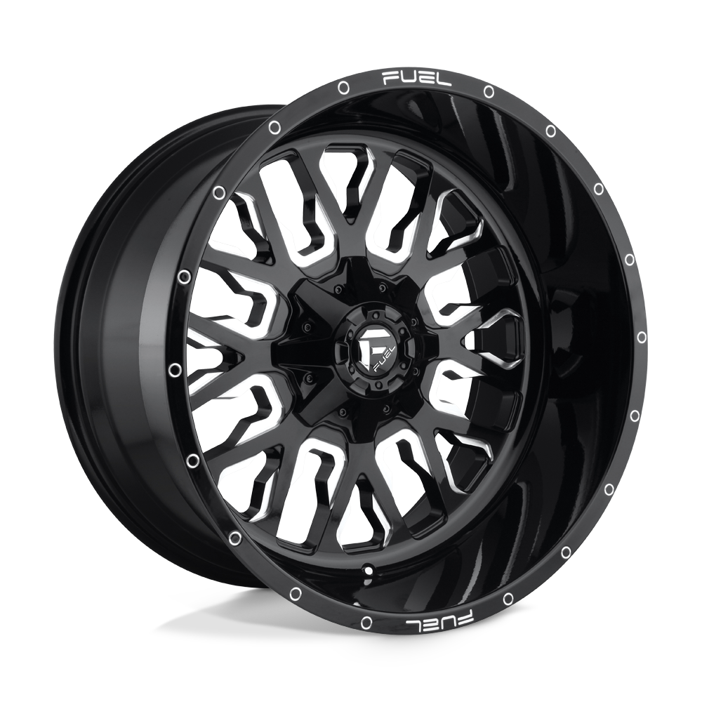 Fuel Offroad D611 STROKE Gloss Black Milled 18x9 -12 6x135|6x139.7mm 106.1mm - WheelWiz