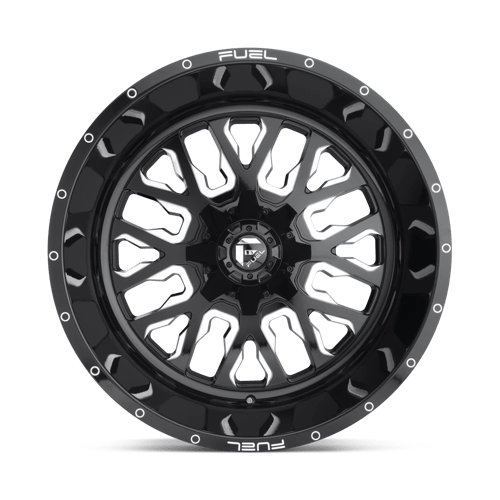 Fuel Offroad D611 STROKE Gloss Black Milled 22x12 -44 6x135|6x139.7mm 106.1mm - Wheelwiz