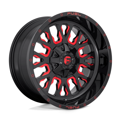 Fuel Offroad D612 STROKE Gloss Black Red Tinted Clear 17x9 +1 6x135|6x139.7mm 106.1mm - Wheelwiz