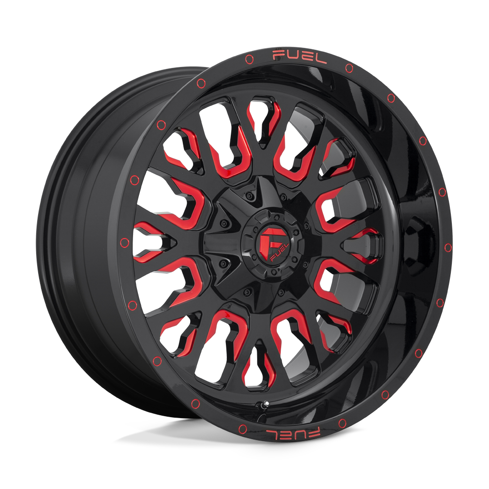 Fuel Offroad D612 STROKE Gloss Black Red Tinted Clear 22x12 -44 8x165.1mm 125.1mm - WheelWiz