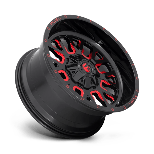 Fuel Offroad D612 STROKE Gloss Black Red Tinted Clear 20x9 +19 6x120|6x139.7mm 78.1mm - Wheelwiz