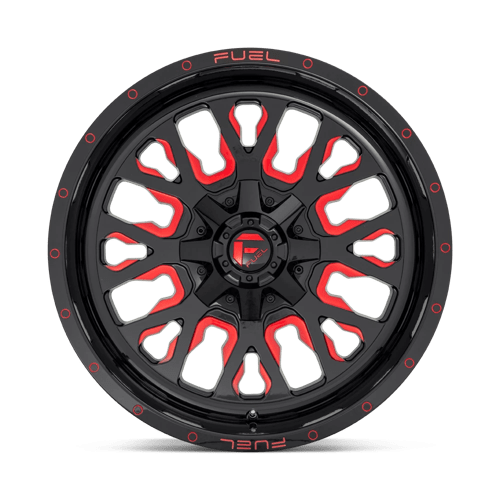 Fuel Offroad D612 STROKE Gloss Black Red Tinted Clear 20x9 +01 8x165.1mm 125.1mm - WheelWiz