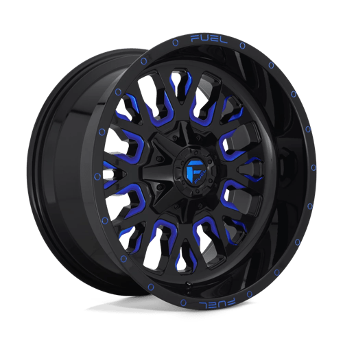Fuel Offroad D645 STROKE Gloss Black Blue Tinted Clear 20x9 +1 8x180mm 124.2mm - Wheelwiz