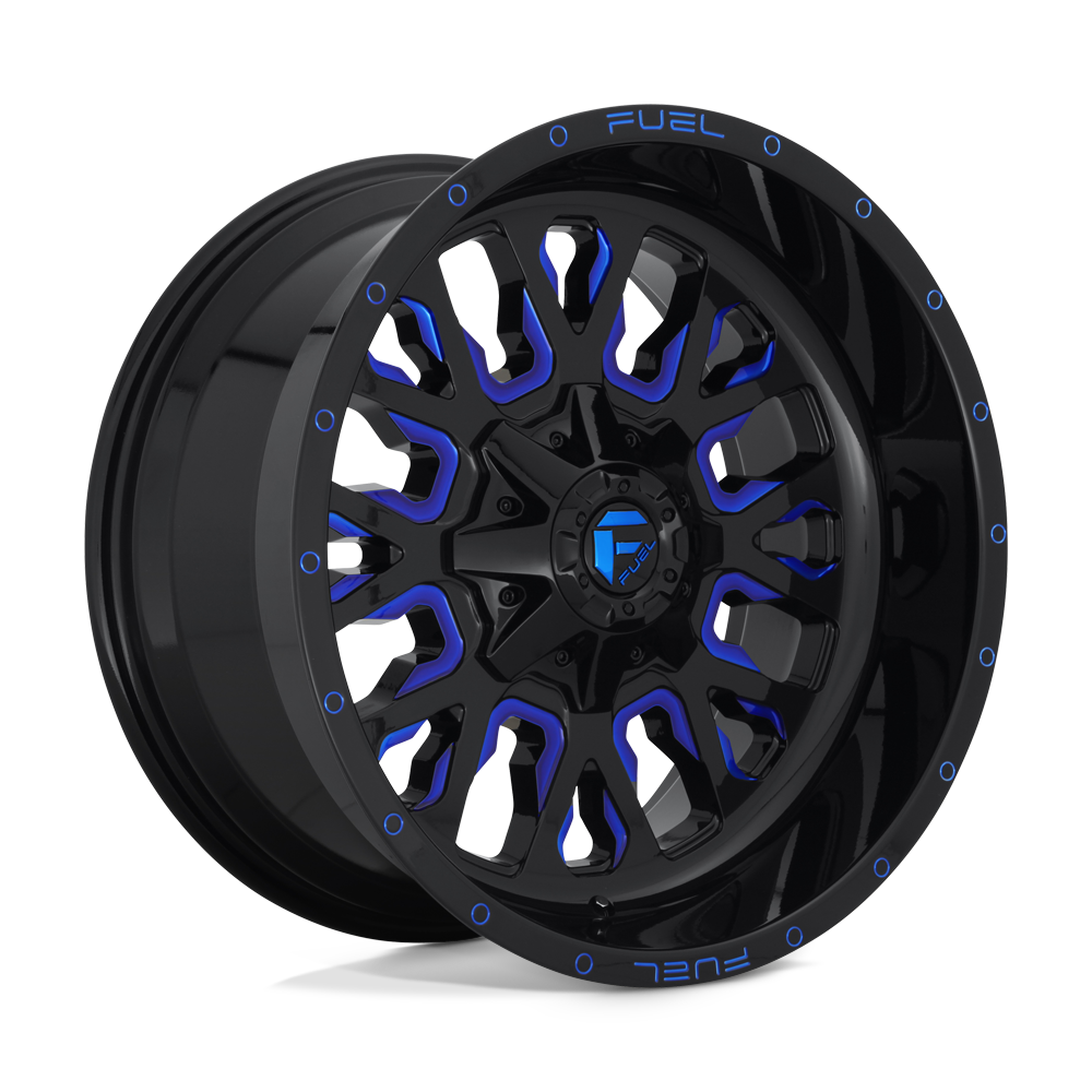 Fuel Offroad D645 STROKE Gloss Black Blue Tinted Clear 22x10 +10 6x135|6x139.7mm 106.1mm - WheelWiz