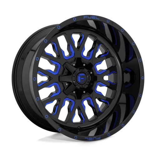 Fuel Offroad D645 STROKE Gloss Black Blue Tinted Clear 22x12 -44 8x180mm 124.2mm - WheelWiz