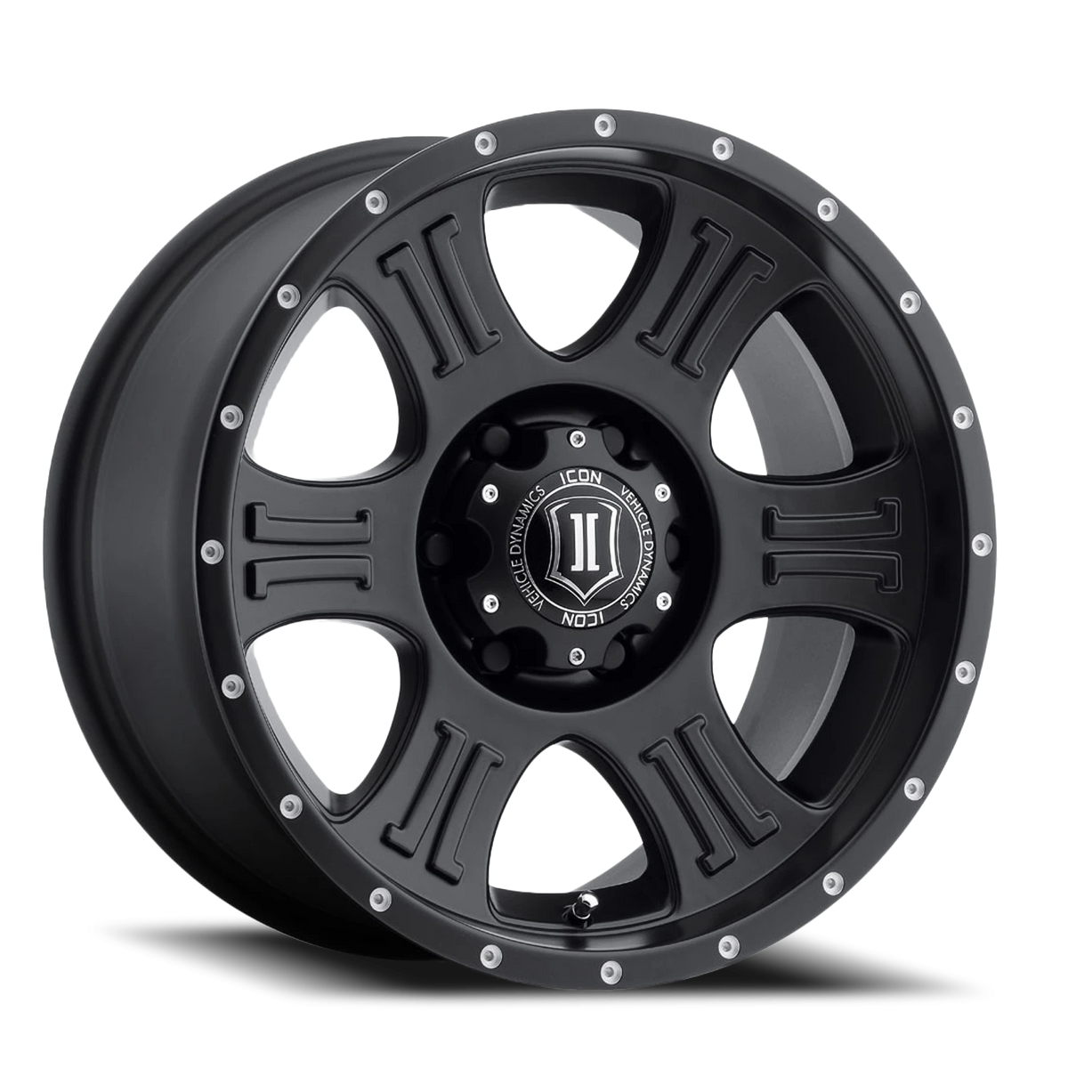 Icon Alloys Shield Satin Black 17x8.5 +6 6x135mm 87mm