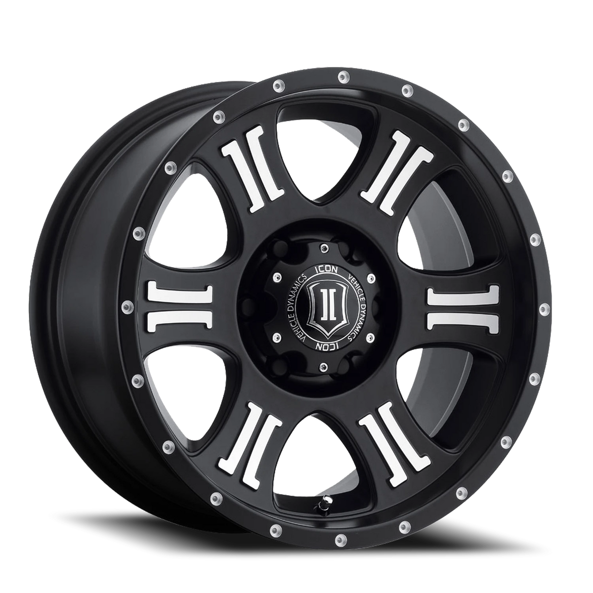 Icon Alloys Shield Satin Black W/ Machined 17x8.5 +6 6x135mm 87mm