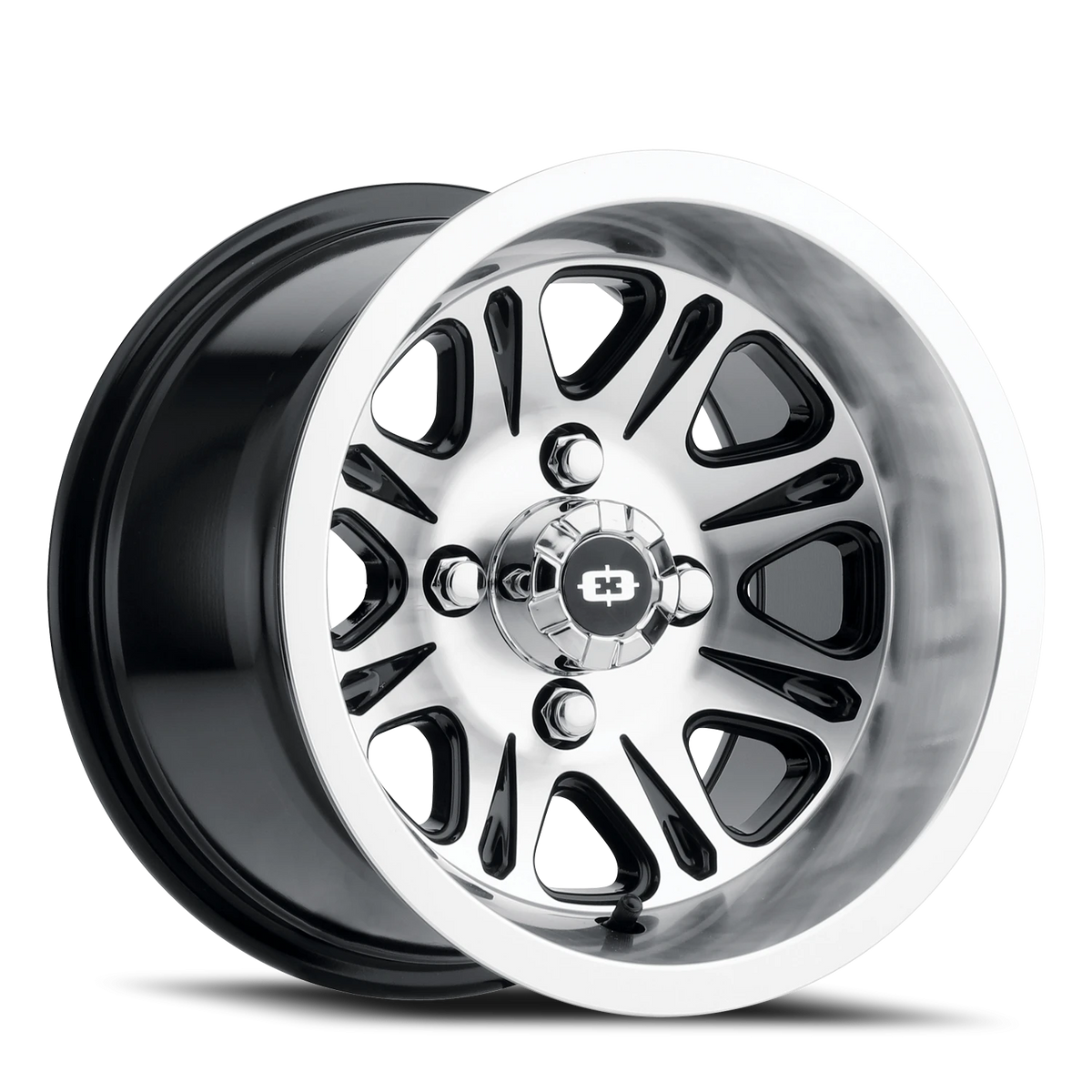 Vision Wheel 547 Gloss Black Mirror Machined Face 12x8 -10 4x156mm 131.1mm - Wheelwiz