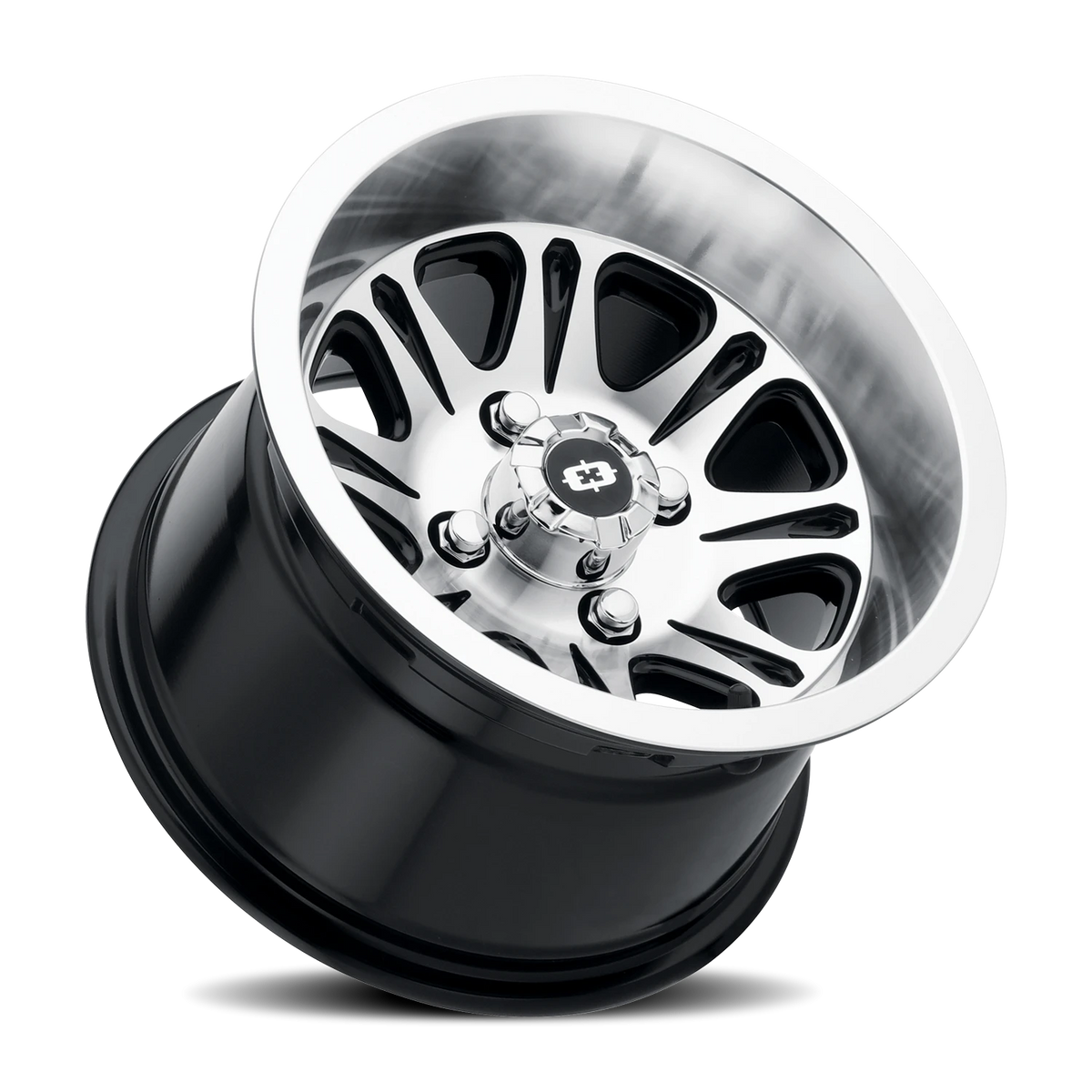 Vision Wheel 547 Gloss Black Mirror Machined Face 12x8 -10 4x101.6mm 74.6mm - Wheelwiz