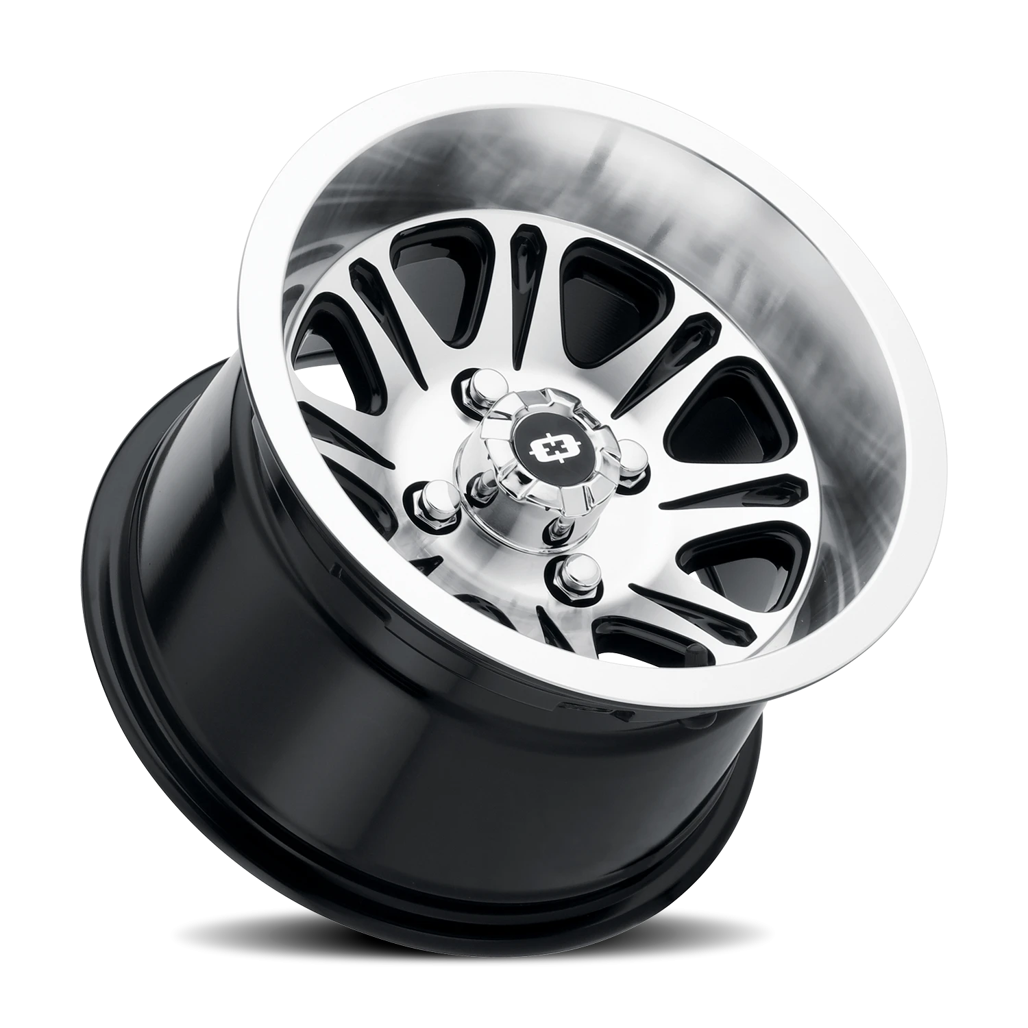 Vision Wheel 547 Gloss Black Mirror Machined Face 12x8 -10 4x156mm 131.1mm - Wheelwiz